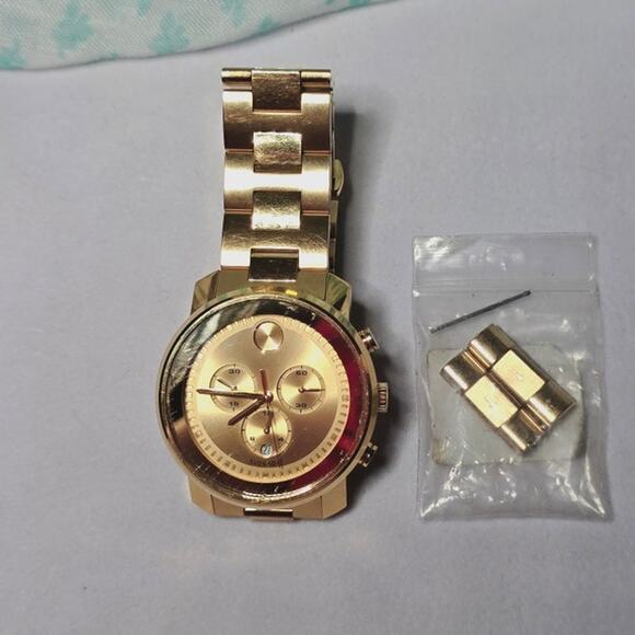 Movado Bold Chronograph Gold-Tone Men's Watch - Picture 4 of 7